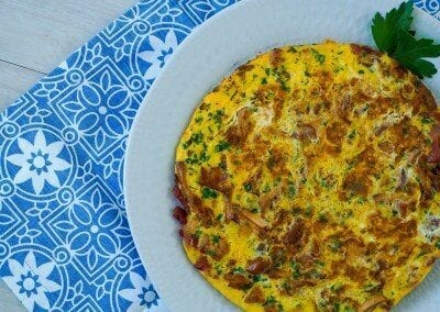 Herbstliches Pfifferling-Omelette mit Speck